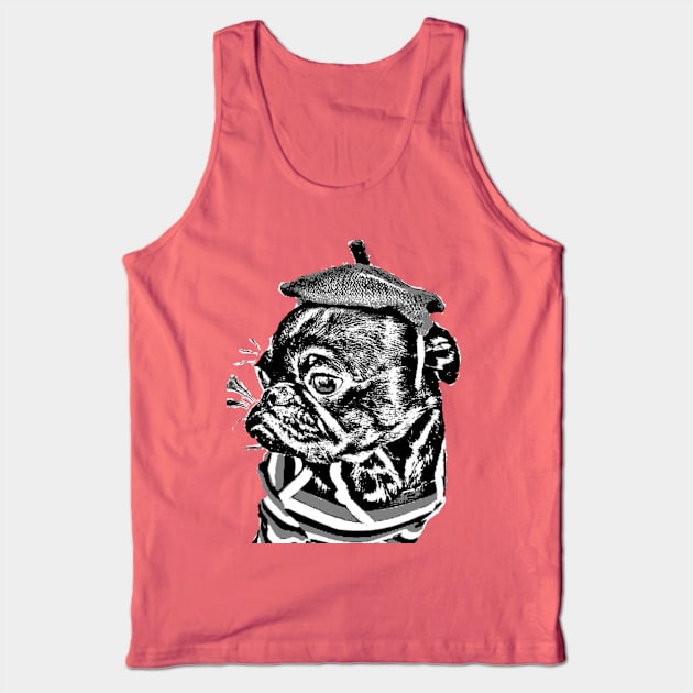 pug dog face t shirt Tank Top by mbarekboujdid